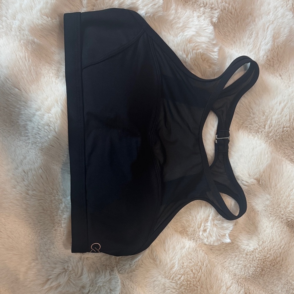 Black Mesh-Back Bikini Top by Calia. Size XS